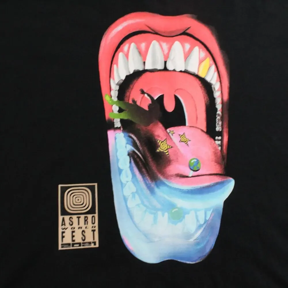 Travis Scott Astroworld Fest Shirt Mens XXL Concert Tee 2021 Graphic Black Music - Picture 2 of 9